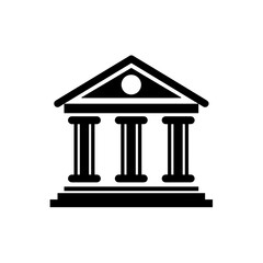 Fototapeta premium Classic building icon in minimalist style on a white background 