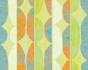 Geometric abstract design with vertical symmetry soft hues