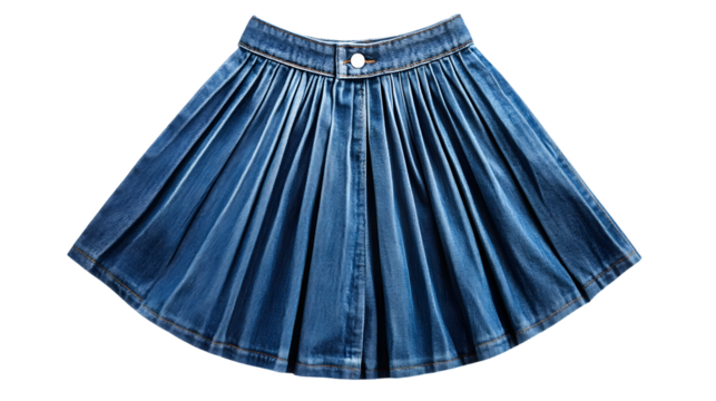 Stylish Wide-Angle Denim Skirt on White Background Isolated for Fashion Designers