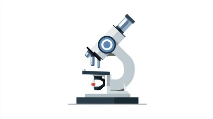 Microscope Icon Flat Illustration for Lab Infographics
