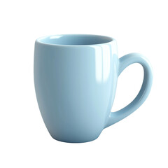 3d rendering icon blue ceramic mug illustration PNG. cartoon minimal style cup on transparent isolated background.