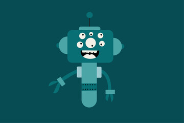 robot vector flat icon
