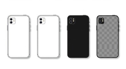 Realistic smartphone mockups for app presentation and user interface design