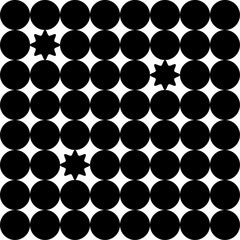 Classic monochrome minimalistic seamless pattern with dots and circles. Vector illustration.