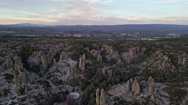 Majestic rock formations and dense forests at Valle de los Monjes, Chihuahua
