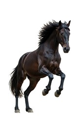 Obraz premium Majestic Dark Horse: Power & Grace in Motion