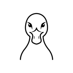 Duck head icon in black outline on white background.
