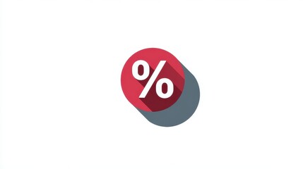 Flat Vector Discount Icon Percentage Sign in Red Circle