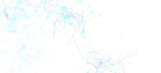 Beautiful light blue particles burst on white background. Perfect for website headers, social media, and more.