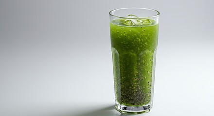 Green beverage in glass