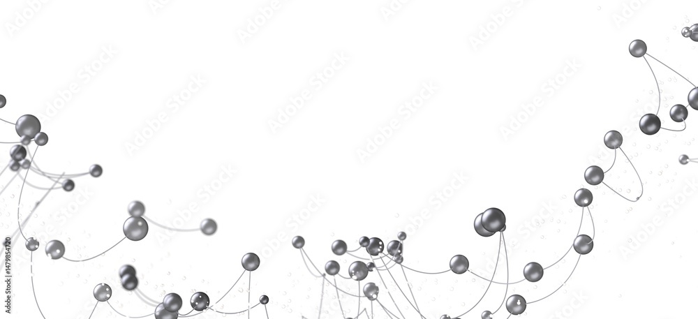 Aufkleber abstract background with connected spheres. network, technology, connection concept.