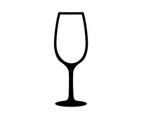 Wine empty glass for tasting icon. Alcohol and cocktail drink menu. Glass drink champagne vector design and illustration.
