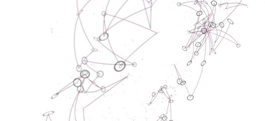 Abstract image of interconnected nodes and lines, representing network, connection, or relationships.