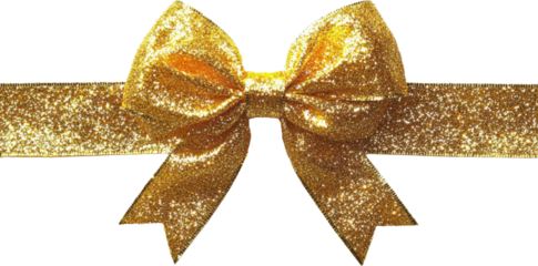 Golden Glitter Ribbon Bow Decoration