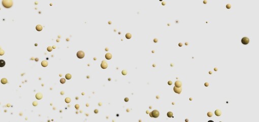 Floating spheres, beige and brown tones, abstract background, perfect for website or presentation.