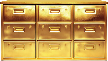 Fototapeta premium Gold Filing Cabinet Digital Illustration