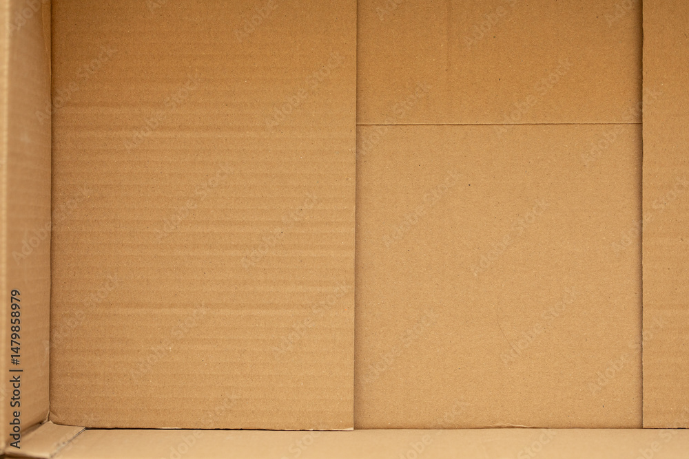 Poster High-resolution image of an empty cardboard box interior. Perfect for design and packaging projects.