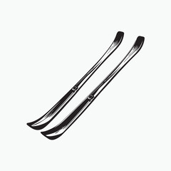 ice ski equipment isolated on white