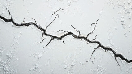 Cracks in a wall. Cracked wall background. Cracks spreading across a weathered surface. Cracks texture. 