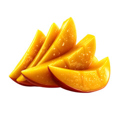 Mango slices, isolated on transparent background