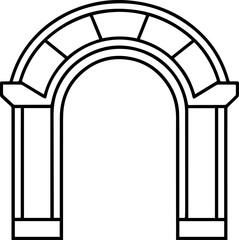 arch outline vector illustration line art