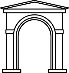 arch outline vector illustration line art