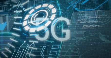 Image of 5g and data processing over servers