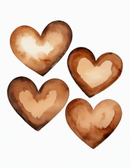 Obraz premium Freshly baked heart shaped cookies on a clean white surface, perfect for dessert or gift