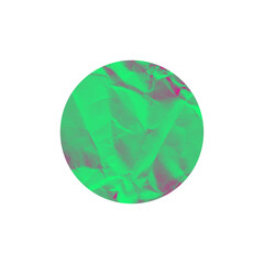 Holographic Crumpled Foil Circle Sticker – Transparent PNG Graphic Element