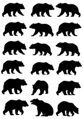 Silhouette Bear Walk: Elegant Black Wildlife Art