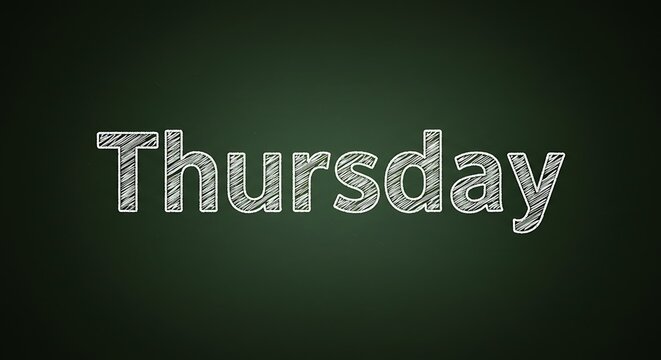 Thursday Chalkboard Sign Reminds of Weekly Schedule and Organization