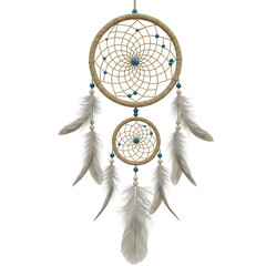 繊細な羽根飾り 温かい光を浴びて輝く夢catcher