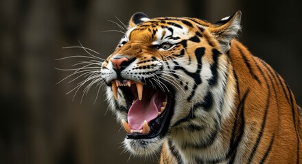 Obraz premium Tiger roaring closeup