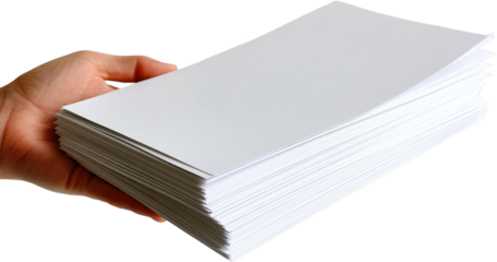 A Stack of White Papers in Hand