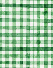 Fototapeta premium A close-up shot of a green and white gingham checkered fabric, suitable for textile design, sewing projects or as a decorative element