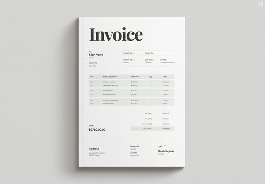 Modern Clean Invoice Layout