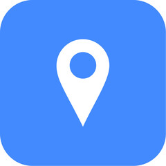 Location Pin on Blue Square
