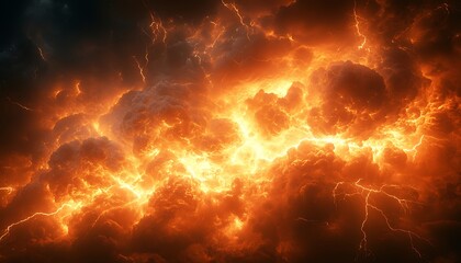 Obraz premium Fiery storm clouds