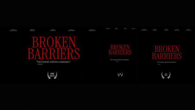 Cinematic Film Title Card, Movie Poster Typography Overlay 239 | Fully Modular Editable Layouts & Easy Text Animator Control to Create Custom Text Animations Without KeyFrames