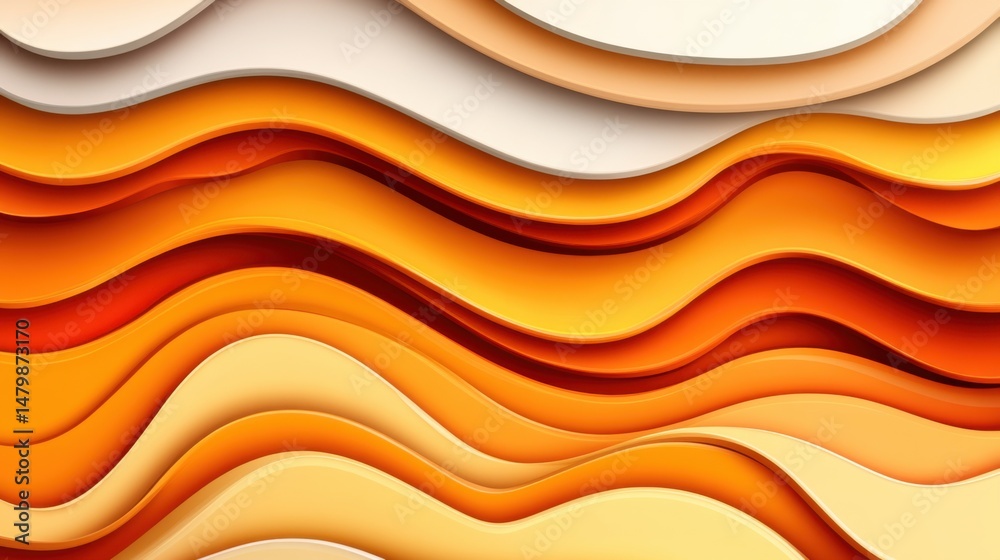 Poster abstract orange waves background illustration flowing in a modern style creating a dynamic and vibra