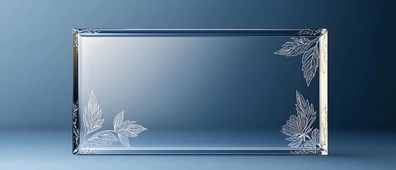 Elegant Rectangular Glass Frame With Decorative Pattern
