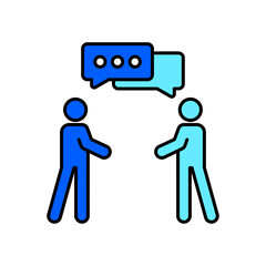 Icon a discussion, isolated against a clean background.