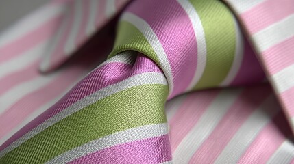 Fototapeta premium Elegant Pink and Green Striped Fabric Perfect for Fashion and Home Decor