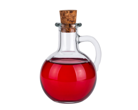 Game icon, potion bottle with red liquid inside isolated on a transparent background