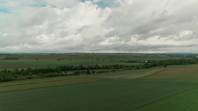 Drone Footage of Vast Farmland in Summer &ndash; Aerial View of Agricultural Landscape in Europe