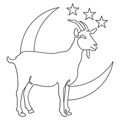 Goat Between Moon � Eid Festival Illustration