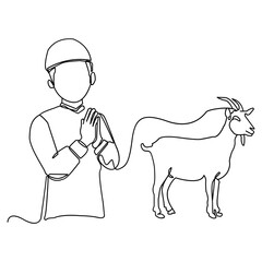 Boy with Bought Goat � Eid Qurbani Scene