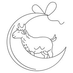 Sleeping Sheep � Eid al Adha Calm Illustration