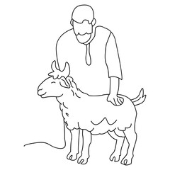 Man Holding Sheep Icon � Eid Qurbani Sacrifice Symbol