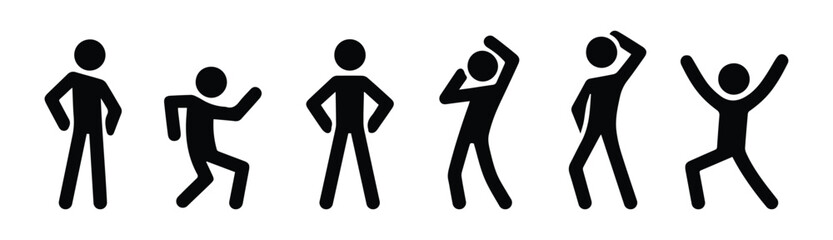 man icon, stick figure people silhouettes	
